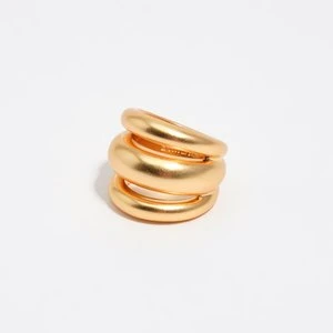 Pierścionek paski złoty matowy BIMBA Y LOLA