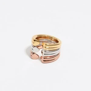 Pierścionek serca trzykolorowy BIMBA Y LOLA