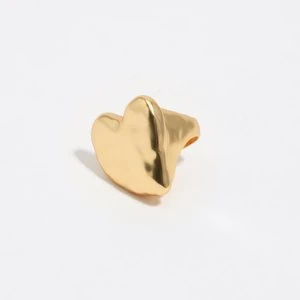 Pierścionek serce faktura złoty matowy BIMBA Y LOLA