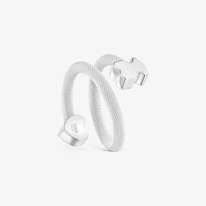 Pierścionek Spiralny Ze Srebra Z Motywami Icon Mesh - Tous Rozmiar