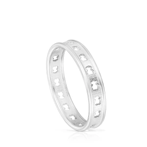 Pierścionek Tous Bear Row Wykonany Ze Srebra Z Kształtami Misia - Tous