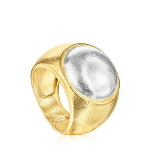 Pierścionek Tous Luah Wykonany Z Żółtego Srebra Vermeil I Srebra - Tous