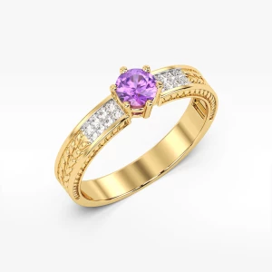 Pierścionek z ametystem i diamentami Filipowicz