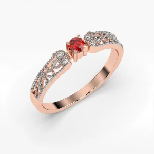 Pierścionek z diamentami i rubinem Filipowicz