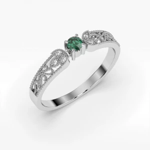 Pierścionek z diamentami i szmaragdem Filipowicz