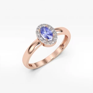 Pierścionek z diamentami i tanzaniem Filipowicz