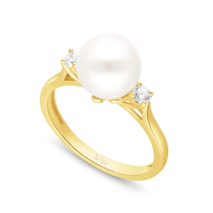 Pierścionek z brylantami żółte złoto 0, 162 ct 585 (B0784-100) Briju
