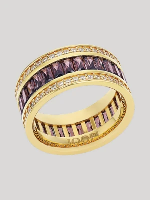 Pierścionek z cyrkonią w kolorze złotym Joop