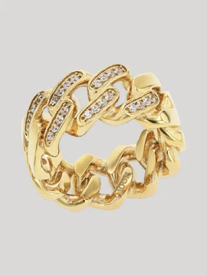 Pierścionek z cyrkonią w kolorze złotym Joop