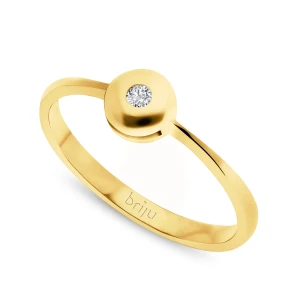 Pierścionek z cyrkonią żółte złoto 585 (P1479-101) Briju