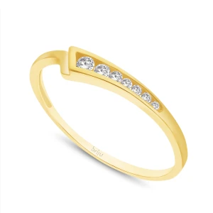Pierścionek z cyrkoniami żółte złoto 333 (P0390-101) Briju