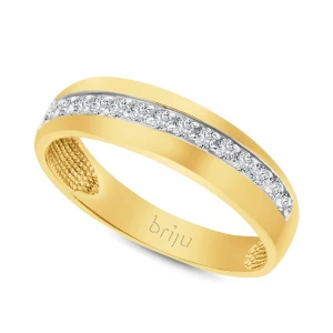 Pierścionek z cyrkoniami żółte złoto 333 (P1314-101) Briju