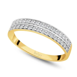 Pierścionek z cyrkoniami żółte złoto 333 (P1801-101) Briju