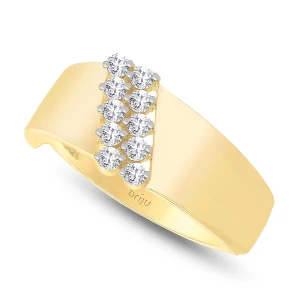 Pierścionek z cyrkoniami żółte złoto 333 (P2210-101) Briju