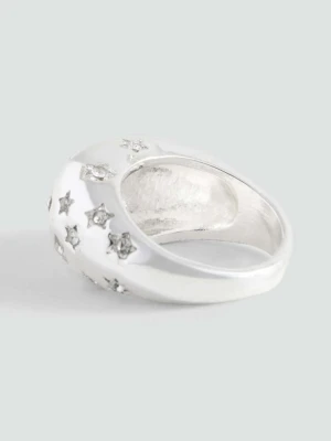 Pierścionek z gwiazdkami srebrny - Dziewczyna - Rozmiar uniwersalny - MANGO TEEN