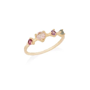 Pierścionek z kamieniami; srebrny pozłacany Ania Kruk