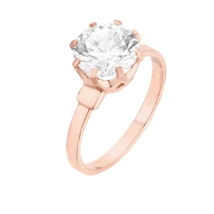 Pierścionek z różowego złota z dużą cyrkonią : pierścionki - 17 SOTHO