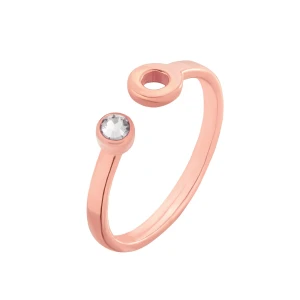 Pierścionek z różowego złota z karmą i kryształkiem Crystal SWAROVSKI® CRYSTAL SOTHO