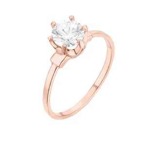 Pierścionek z różowego złota z małą cyrkonią : pierścionki - 11 SOTHO