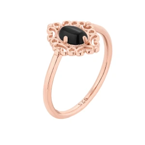 Pierścionek z różowego złota z onyksem : pierścionki - 14 SOTHO