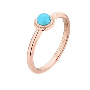 Pierścionek z różowego złota z turkusem : pierścionki - 16 SOTHO