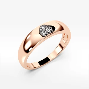 Pierścionek z symbolem serca z różowego złota z diamentami Filipowicz