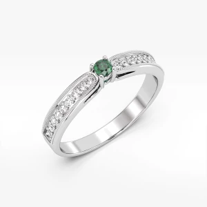 Pierścionek z szmaragdem i diamentami Filipowicz