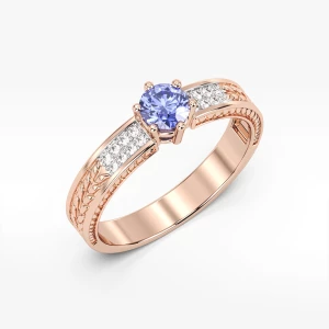 Pierścionek z tanzanitem i diamentami Filipowicz