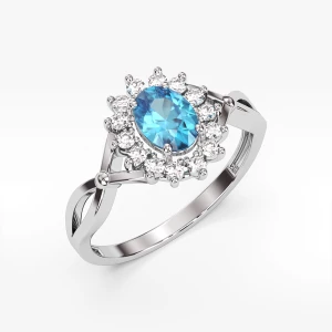 Pierścionek z topazem i diamentami Filipowicz