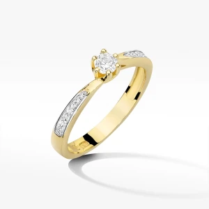 Pierścionek z żółtego złota z diamentami Filipowicz