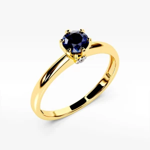 Pierścionek z żółtego złota z szafirem Filipowicz
