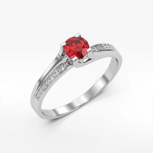 Pierścionek zaręczynowy z rubinem i diamentami Filipowicz