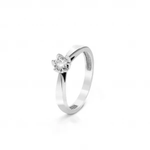 W.KRUK - Pierścionek zaręczynowy złoty Romantyczny - 0,25 ct