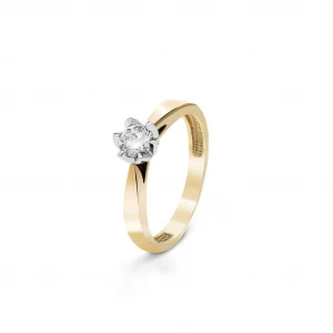 W.KRUK - Pierścionek zaręczynowy złoty Romantyczny - 0,33 ct