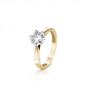 W.KRUK - Pierścionek zaręczynowy złoty Romantyczny - 0,7 ct