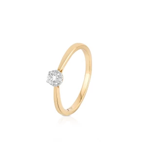 W.KRUK - Pierścionek zaręczynowy złoty - 0,19 ct