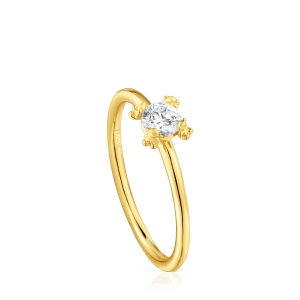 Pierścionek Ze Srebra Pokrytego 18-Karatowym Złotem Z Laboratoryjnie Hodowanym Diamentem Color Pills - Tous Rozmiar