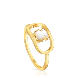 Pierścionek Ze Srebra Powlekanego Złotem 18-Karatowym Z Masą Perłową Tous Camille - Tous Rozmiar