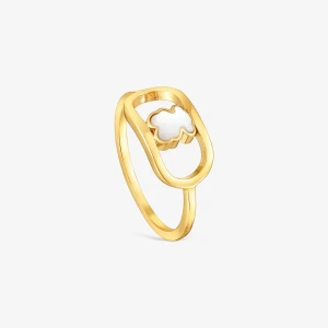 Pierścionek Ze Srebra Powlekanego Złotem 18-Karatowym Z Masą Perłową Tous Camille - Tous Rozmiar