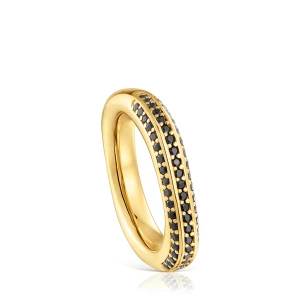 Pierścionek Ze Srebra Powlekanego Złotem 18-Karatowym Ze Spinelami Line - Tous Rozmiar