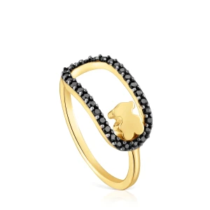 Pierścionek Ze Srebra Powlekanego Złotem 18-Karatowym Ze Spinelami Tous Camille - Tous Rozmiar