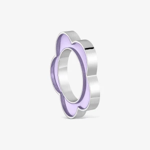 Pierścionek Ze Stali I Liliowej Żywicy Z Motywem Kwiatu Tous Galaxy - Tous Rozmiar