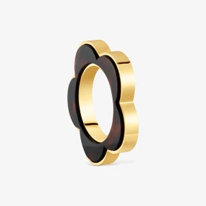 Pierścionek Ze Stali W Kolorze Złotym I Szylkretowej Żywicy Z Motywem Kwiatu Tous Galaxy - Tous Rozmiar