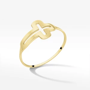 Pierścionek ze złota krzyżyk Filipowicz