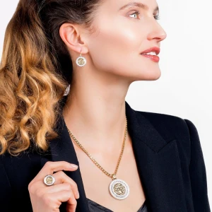 Pierścionek ze złota medusa z białymi cyrkoniami Filipowicz