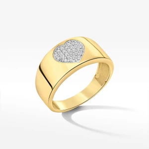 Pierścionek ze złota serce z białymi cyrkoniami Filipowicz