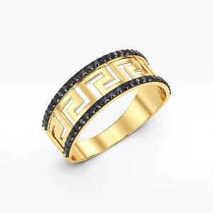 Pierścionek ze złota wzór grecki z cyrkoniami Filipowicz