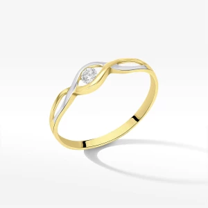 Pierścionek ze złota z białą cyrkonią Filipowicz