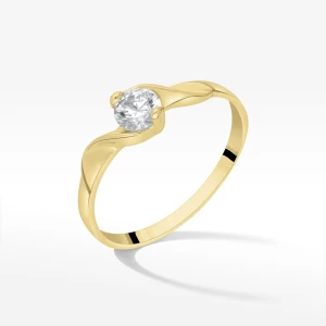 Pierścionek ze złota z białą cyrkonią Filipowicz