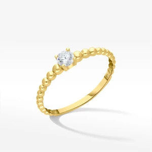 Pierścionek ze złota z białą cyrkonią Filipowicz